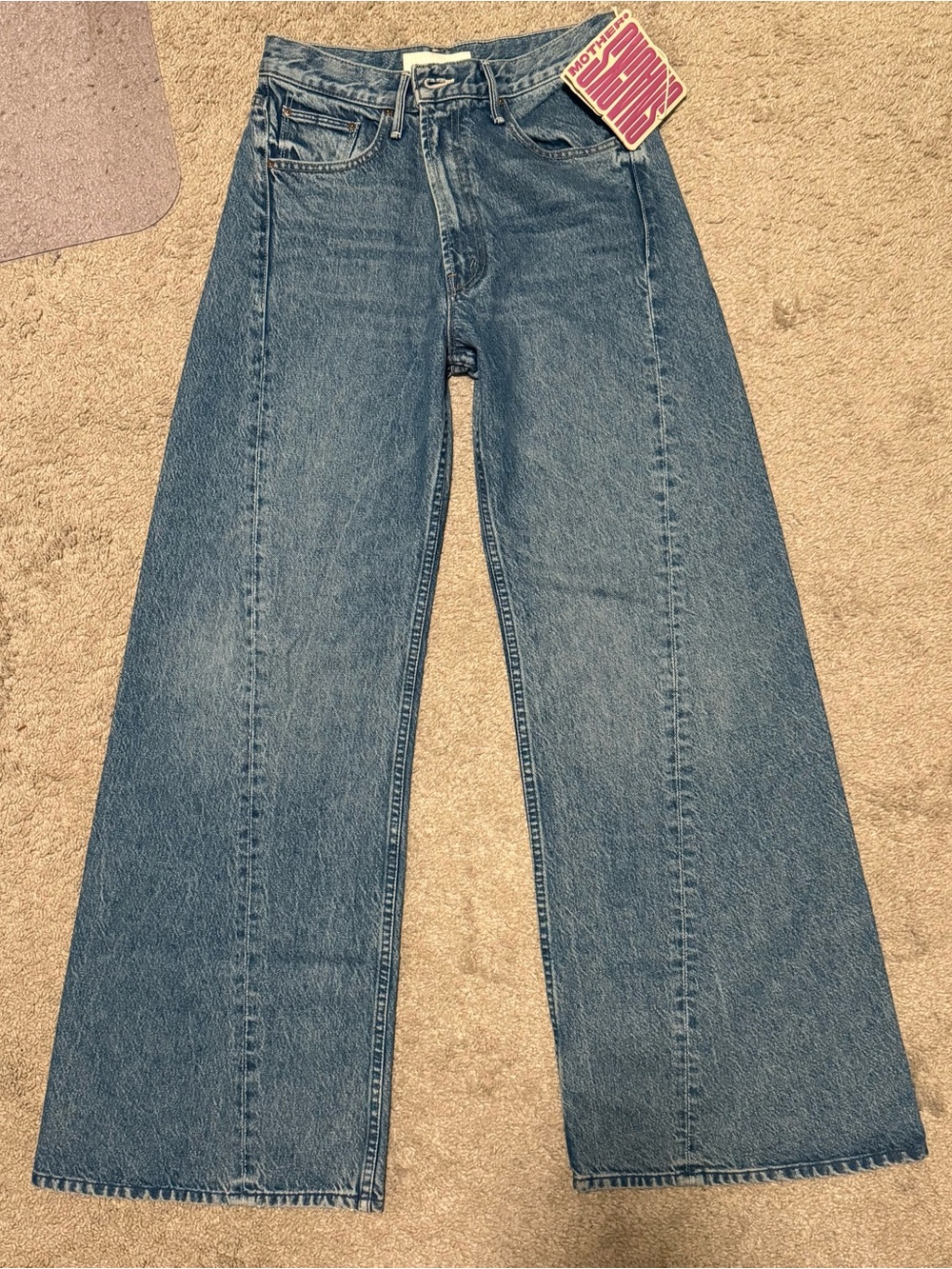 MOTHER Light Blue Wide Leg Flare Jeans - Picture 6 of 9